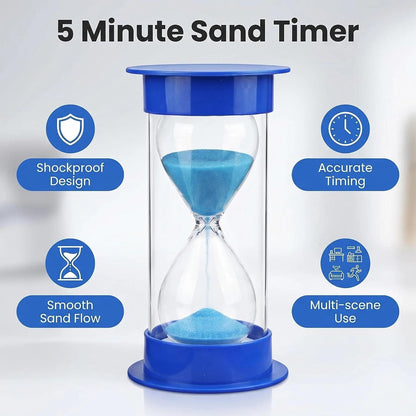 60 Minutes Hourglass Sand Timer, Dual Protection Hour Glass with Sand, Sand Timer for Kids Safety, Sand Clock Watch, Creative Gift, Living Room Office Decorative (Blue)