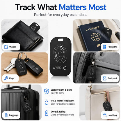 Mini Card Smart Finder, Wallet Tracker Card with Wireless Rechargeable Battery, Works with Apple Find My and Google Find Hub, Bluetooth Item Locator for Wallet, Purse, Keys, Luggage, iPhone & Android