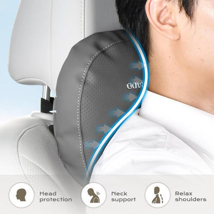 Coverado Car Lumbar Support Pillow and Car Neck Pillow Kit, Ergonomic Design Car Headrest Pillow for Driving, Relax Back Head Muscles Relieve Driving Fatigue, Breathable & Removable Cover, Gray