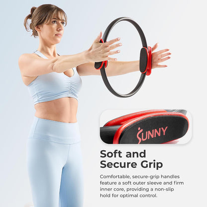 Sunny Health & Fitness 15” Pilates Ring, Resistance Circle for Toning