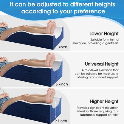 TranquilRelax Leg Elevation Pillows for After Surgery, Wedge Pillow, Grey