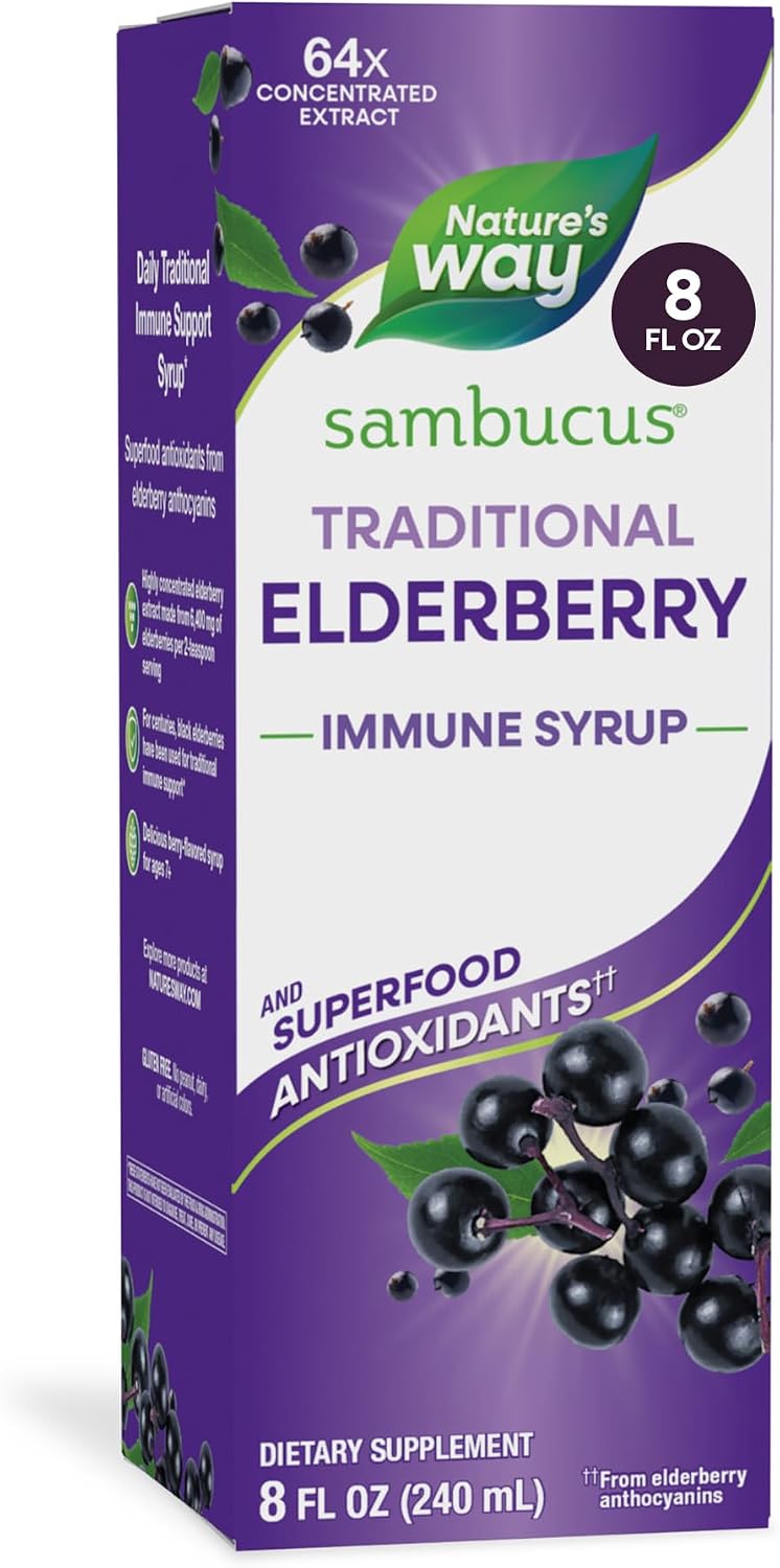 Nature's Way Sambucus Traditional Elderberry Immune Support* Syrup, 8 fl oz