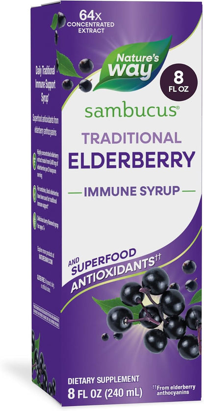 Nature's Way Sambucus Traditional Elderberry Immune Support* Syrup, 8 fl oz