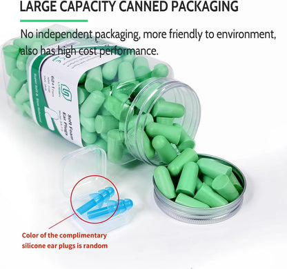 LYSIAN Ultra Soft Foam Earplugs for Sleeping, 38dB SNR Noise Reduction Ear Plugs for Snoring, Shooting, Study, Work and Travel, 60 Pairs, Purple