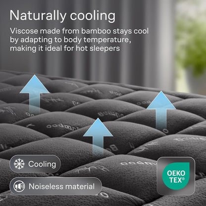 Niagara Sleep Solution Ultra Soft Queen Size Mattress Topper - Rayon Derived from Bamboo Pillow Top Mattress Pad for Back Pain Relief - Naturally Cooling for Hot Sleepers, Green