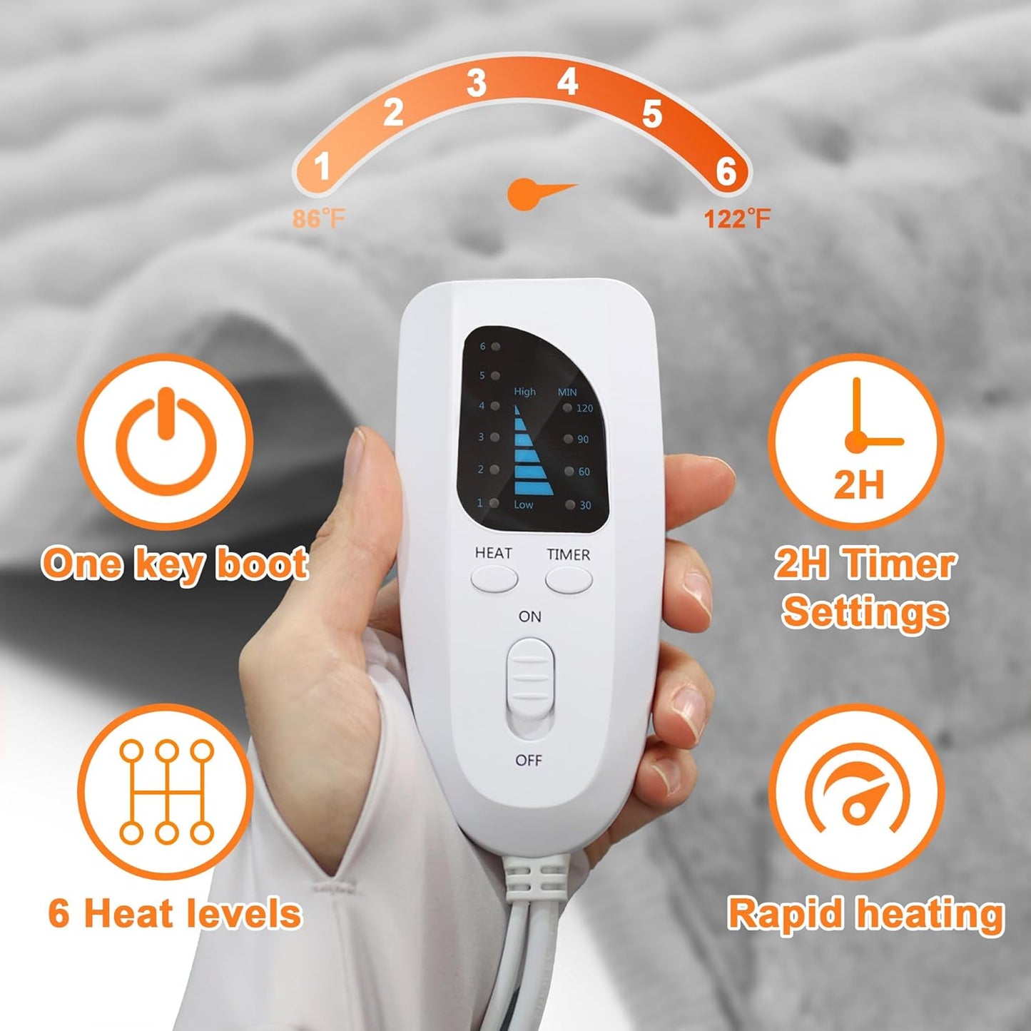 Deepsoon Heating Pad,Electric Heating Pads for Back,Neck,Moist Heating Pad for Abdomen Shoulder Knee Legs,Dry/Moist Heat&Auto Shut Off,Fathers Day Dad Gifts for Men Birthday,Light Gray,24x12 Inch