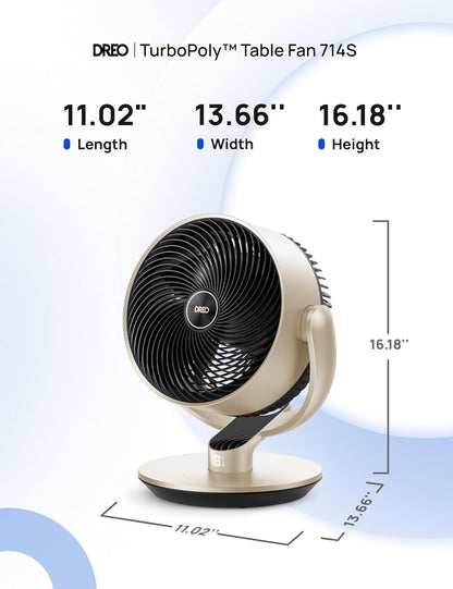 DREO 16 Inch 20dB Quiet Smart Fans for Bedroom, DC Room Fan with Remote, 120°+120° Oscillating Fan, 6 Modes, 9 Speeds, 12H Timer,Works Alexa/Google/WiFi/Voice Control, Silver, Oversize (DR-HAF004S)