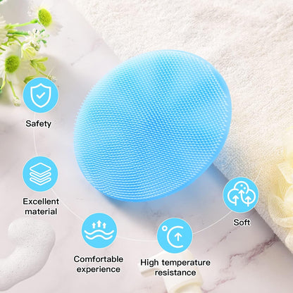 INNERNEED Soft Silicone Body Cleansing Brush Shower Scrubber, Gentle Exfoliating and Massage for All Kinds of Skin (Dark Green)