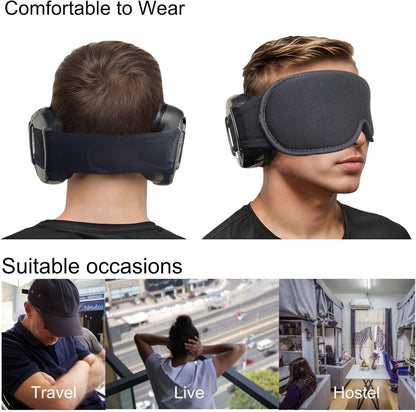 Noise Reduction Ear Muffs Eye Mask for Sleeping Set, Noise Cancelling Earmuffs 3D Light Blocking Sleep Mask Set