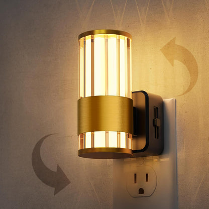 L LOHAS LED Night Light, Dimmable Night Lights Plug into Wall, Automatic Night Lights Plug in with Auto Light Sensor,Adjustable Brightness Amber LED Night Light, for Bedroom Hallway Home Decor