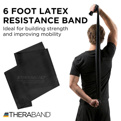 THERABAND Professional Latex Resistance Band Set, Pack of 7, 6 Ft