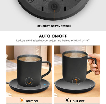 Lesipee Coffee Mug Warmer with Auto Sensor, Smart Coffee Cup Warmer for Desk, Electric Beverage Warmer Plate, Coffee Warmer Auto Shut Off, Candle Warmer for Office Home for Friends