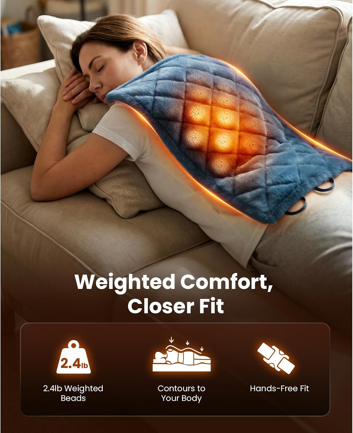 BOB AND BRAD TheraHeat Far Infrared Weighted Heating Pad for Back, Shoulder