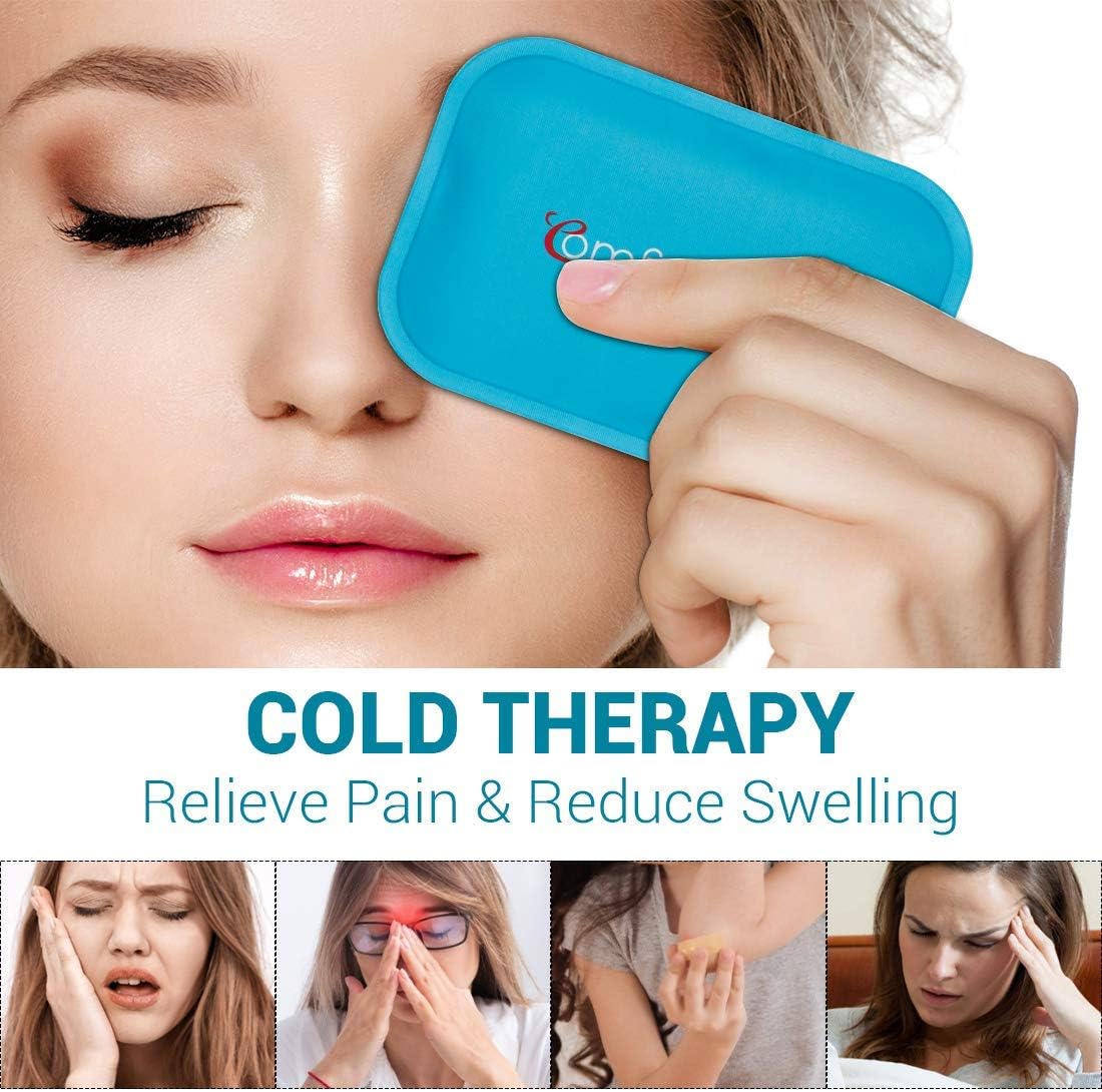 Small Ice Packs, 6 Pcs, Reusable Mini Gel Cold Packs for Injuries, Hot Cold Compress for Kid's Boo Boos, Headaches, Wisdom Teeth, Breastfeeding, Pain Relief, Fever, Mosquito Bite, First Aid 3" X 4.5"