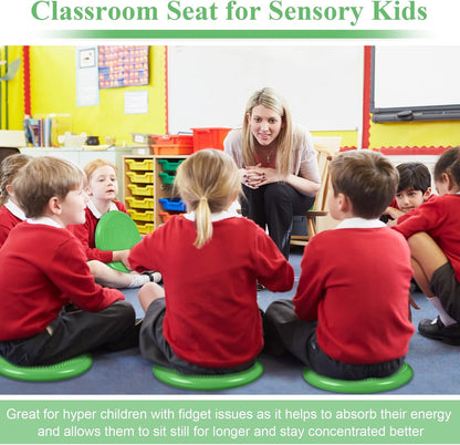 10 Pcs Wobble Cushion Wiggle Seat for Sensory Kid Flexible Seating Promotes Active Learning Improves Student Productivity Stability Inflated Balance Disc Pad with Air Pump for Classroom