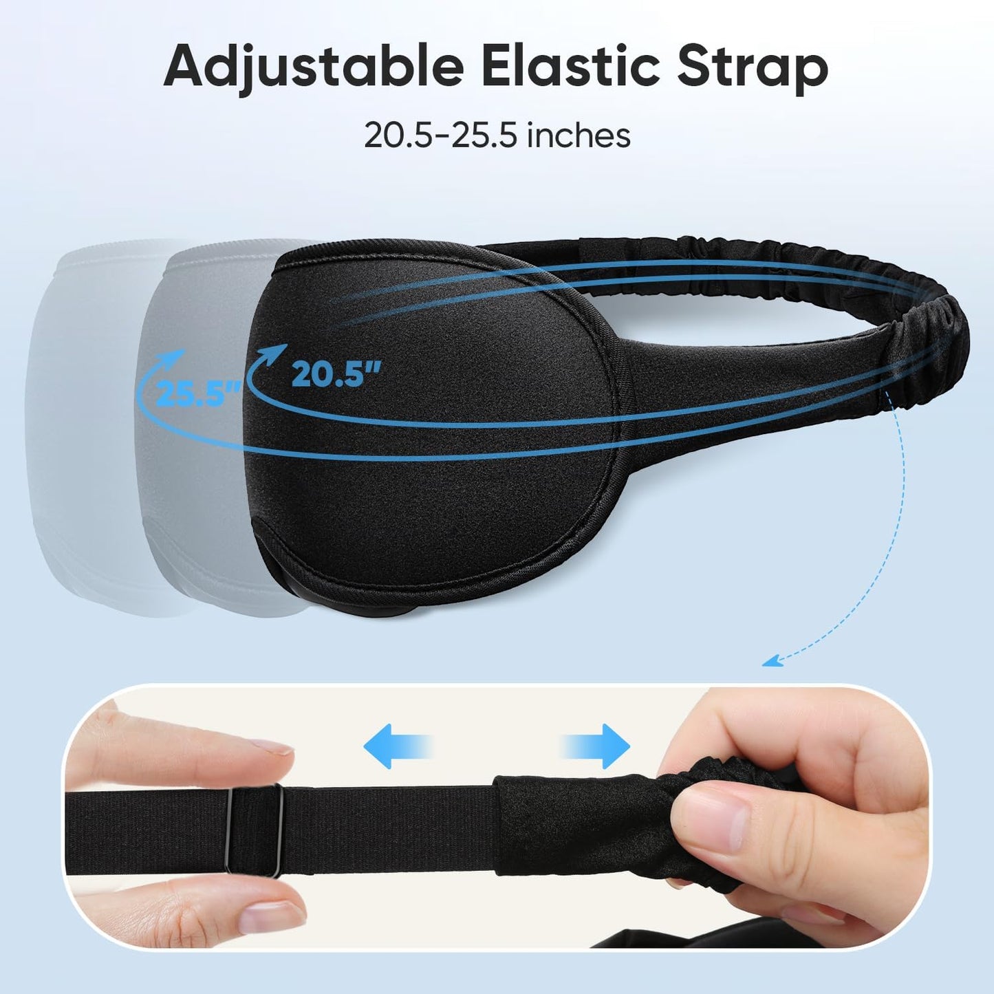 Weighted Eye Mask for Sleeping - Sleep Mask for Women & Men, 3D Contoured Blackout Sleeping Mask for Lash Extensions, Zero Pressure Soft Eye Cover with Adjustable Strap for Travel, Black