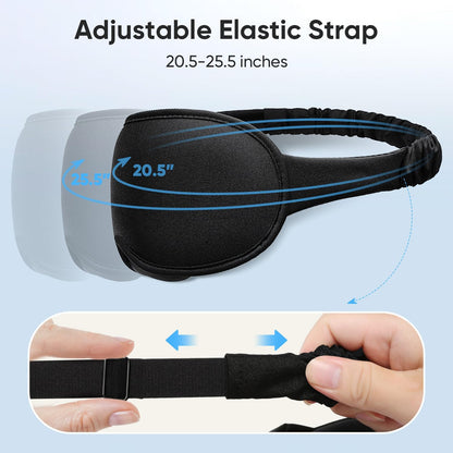 Weighted Eye Mask for Sleeping - Sleep Mask for Women & Men, 3D Contoured Blackout Sleeping Mask for Lash Extensions, Zero Pressure Soft Eye Cover with Adjustable Strap for Travel, Black