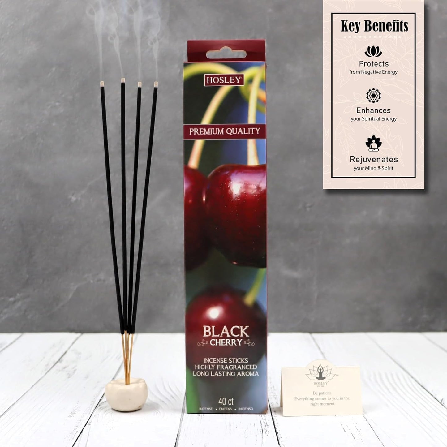Hosley 320 Assorted Incense Sticks with Holder Eucalyptus, Fresh Bamboo, Lavender, Myrrh, Lavender Chamomile, Vanilla, Citrus, Dragon Blood Idea for Home, Wedding, Spa, Meditation & Aromatherapy