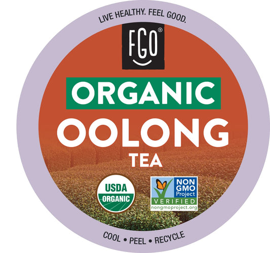 FGO Organic Oolong Tea K-Cup Pods for Keurig, 24 Count (Pack of 1), Premium Black Tea is USDA Organic, Non-GMO, & Recyclable with Naturally Occurring Caffeine