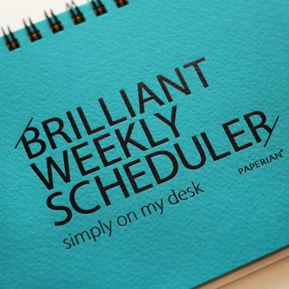 PAPERIAN Brilliant 2021 Weekly Planner - Wirebound Undated Gray Desk Planner (12 X 4.4 inches)