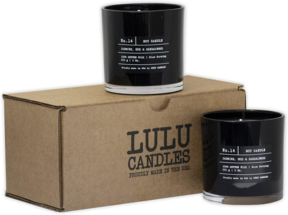 Lulu Candles | Jasmine, Oud & Sandalwood | Luxury Scented Soy Jar Candle | Hand Poured in The USA | Highly Scented & Long Lasting (9 Oz.)