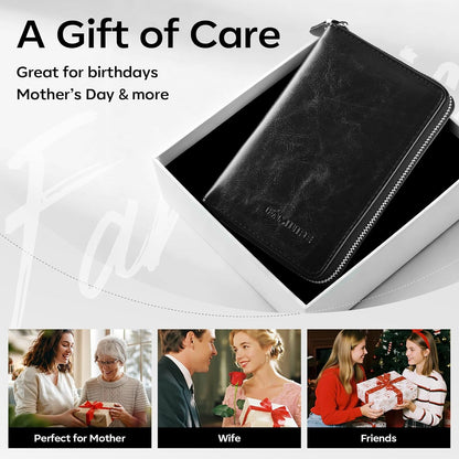 FAMILIFE Gifts for Women, Manicure Set Professional Manicure Kit 11 in 1 Nail Kit Nail Clippers Tools Stainless Steel with Rose Gold Leather Case Travel Sets