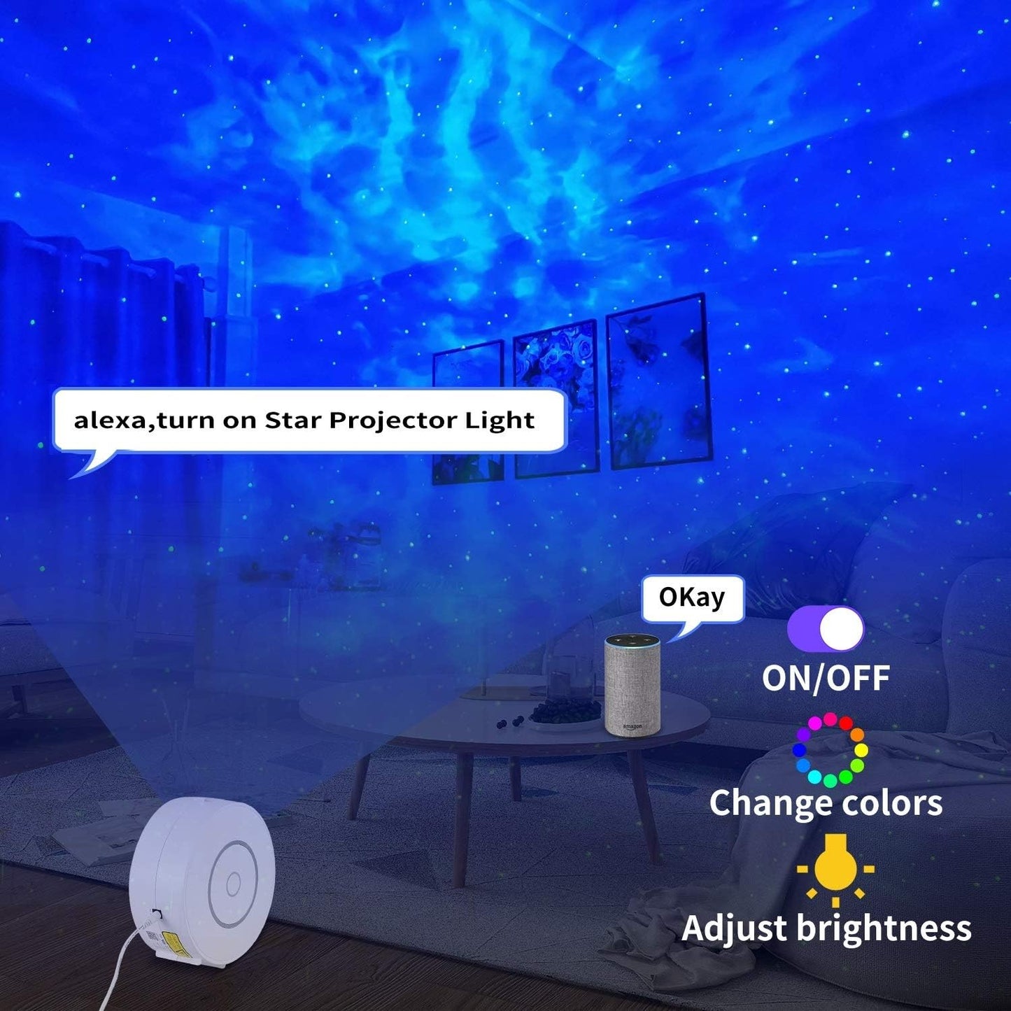 CHIGIH Galaxy Projector, LED Starry Sky Nebula Night Light Star Projector