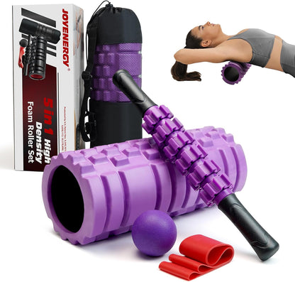 5 in 1 Foam Roller Set High Density Patented Foam Roller for Exercise