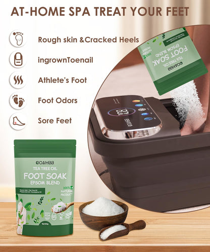 OOAMBB Collapsible Foot Spa with Heat, Bubble,Temp Control,Remote Control, Color Touch Screen Foot Bath Massager with 6 Massage Rollers,Foot Soaking Tub,Pedicure Foot spa for Stress Relief (Deep Grey)