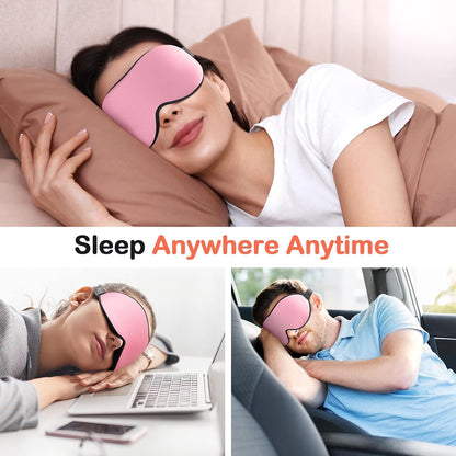 INNELO Sleep Mask for Side Sleeper, Eye Mask Sleeping Women Men, 100% Light Blocking 3D Contoured Cup Sleeping Mask Soft No Eye Pressure Cover Blindfold Night Shade for Travel Nap Yoga, Black