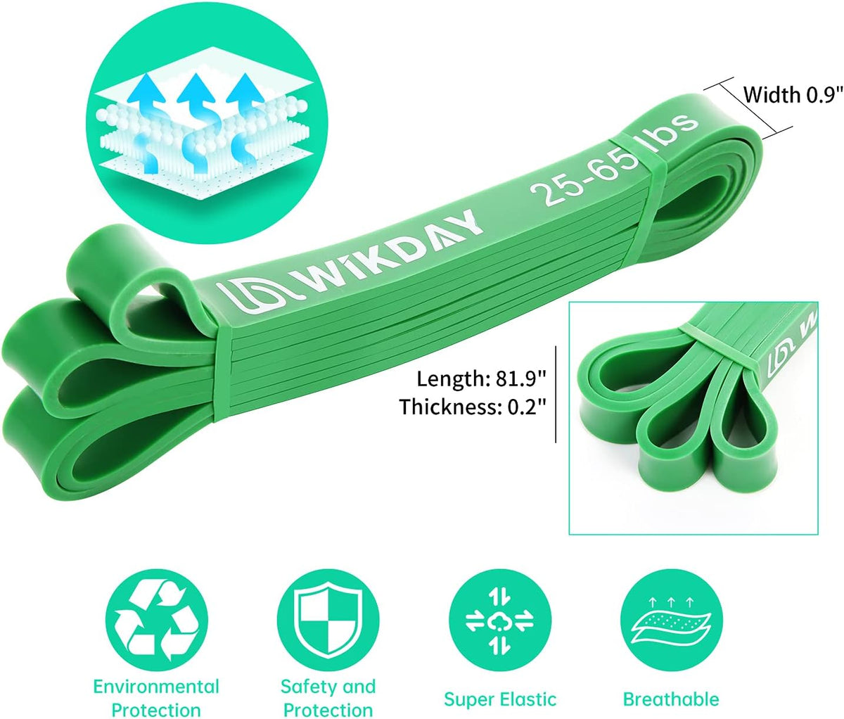 WIKDAY Resistance Bands for Working Out, Exercise Bands, Workout Bands, Pull Up Assistance Bands for Body Stretching Training Physical Therapy Muscle Training for Men & Women
