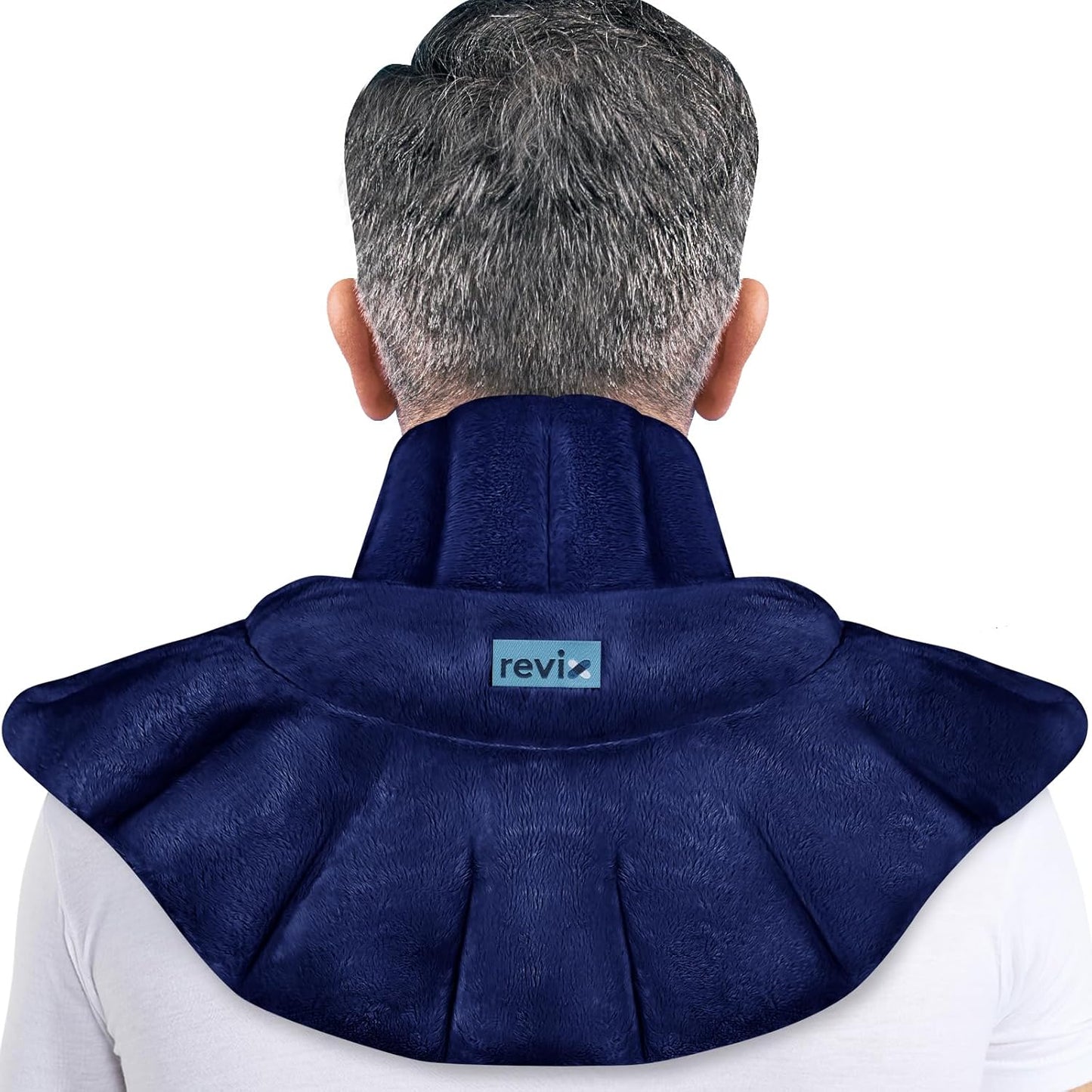 REVIX Heated Neck Wrap Microwave Heating Pad for Neck and Shoulders Pain Relief, Weighted Neck Warmer Microwavable with Miost Heat, Unscented