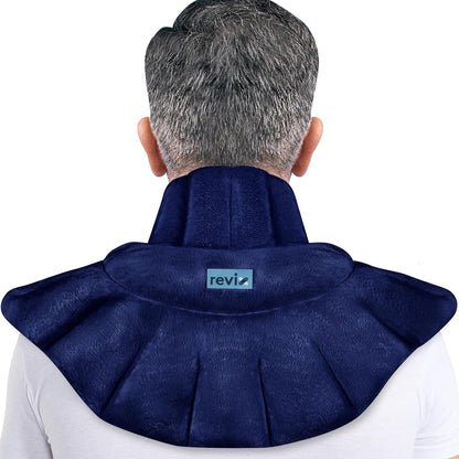REVIX Heated Neck Wrap Microwave Heating Pad for Neck and Shoulders Pain Relief, Weighted Neck Warmer Microwavable with Miost Heat, Unscented