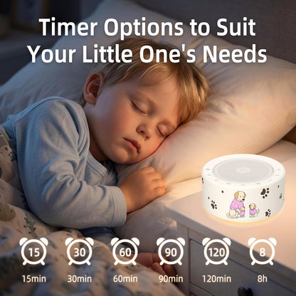 Kipcush White Noise Machine for Baby & Adults, 30 Soothing Sounds, Soft Non-Glare Nursery Lamp, 8 Color Night Lights, Memory Function (Angel V1 White, Standard)
