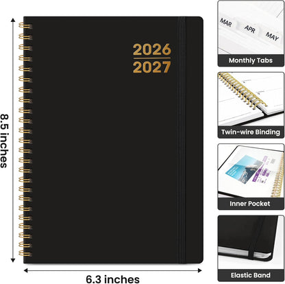 Planner 2026-2027 for Women & Men, Academic Monthly and Weekly Calendar Planner, Jul 2026 - Jun 2027, A5 (6.3" x 8.5"), Teacher Student Planning Book with Tabs, Ideal for Office School Supplies - Pink