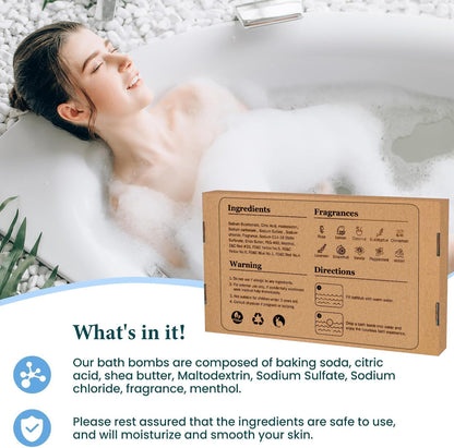 TranquilBliss Bath Bombs Set 50 PCS with 10 Rich Scents, Bath Bombs for Women, Natural Bubble Bombs with Shea Butter & Safe Oil, Ideal for Mother's Day, Valentine's Day, Christmas, Birthday Present