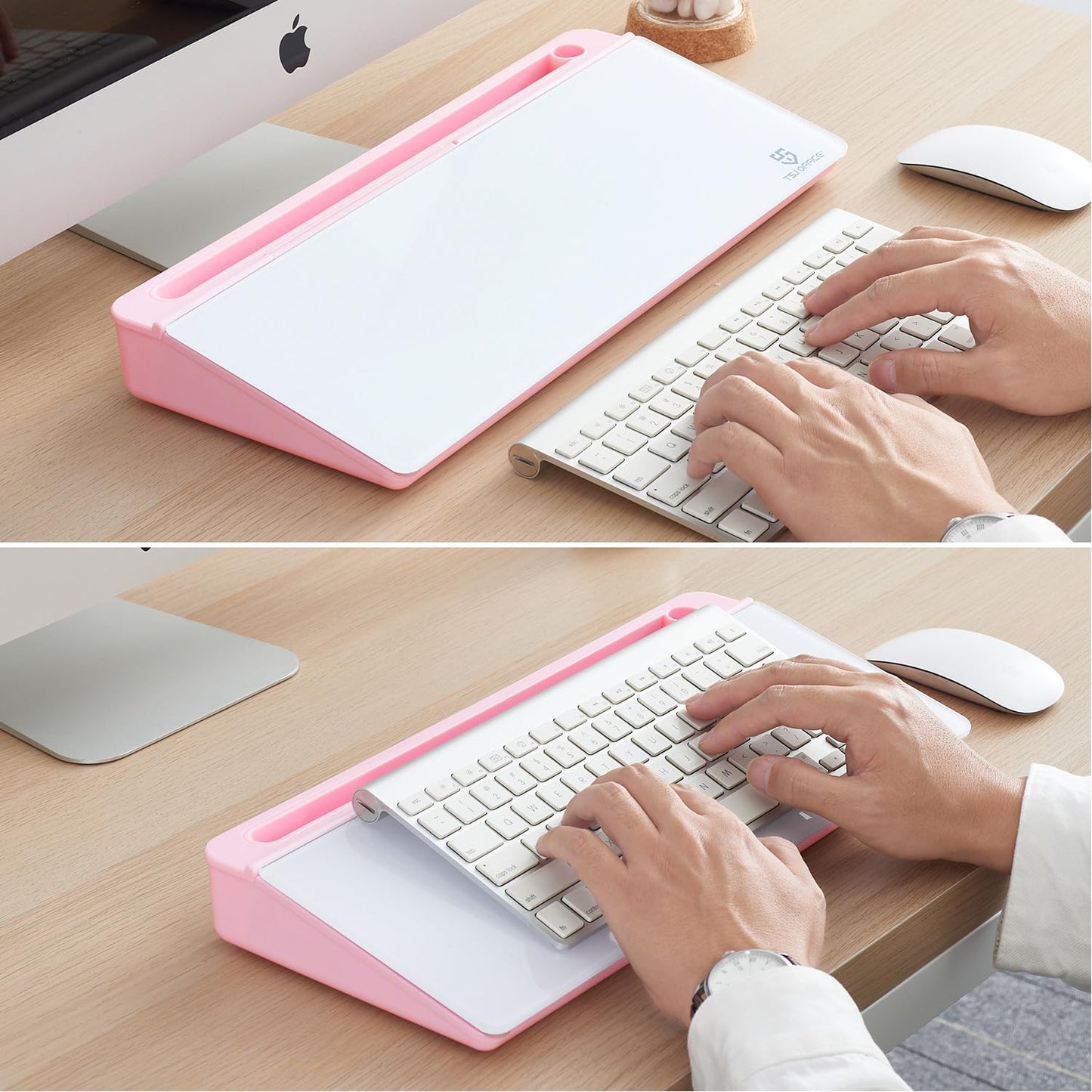 TSJ OFFICE Whiteboard Weekly Dry-Erase-Board - Desktop White Board Calendar Desk Organizers with Accessories Computer Keyboard Stand with Drawer, for Office, Home, School Supplies - White Calendar