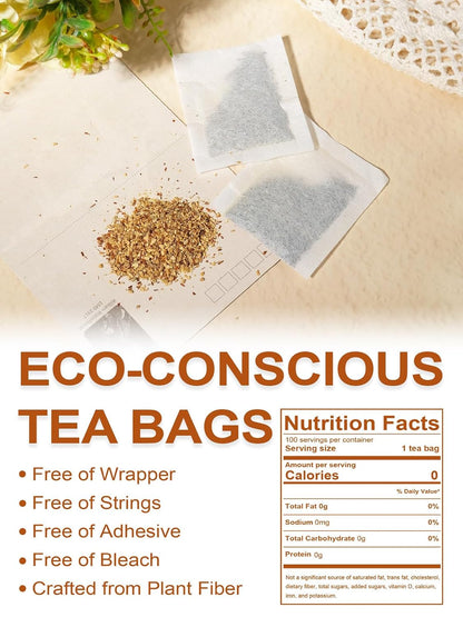 TeeLux Honey Ginger Tea Bags, Smooth & Spicy, Caffeine Free, 100 Count