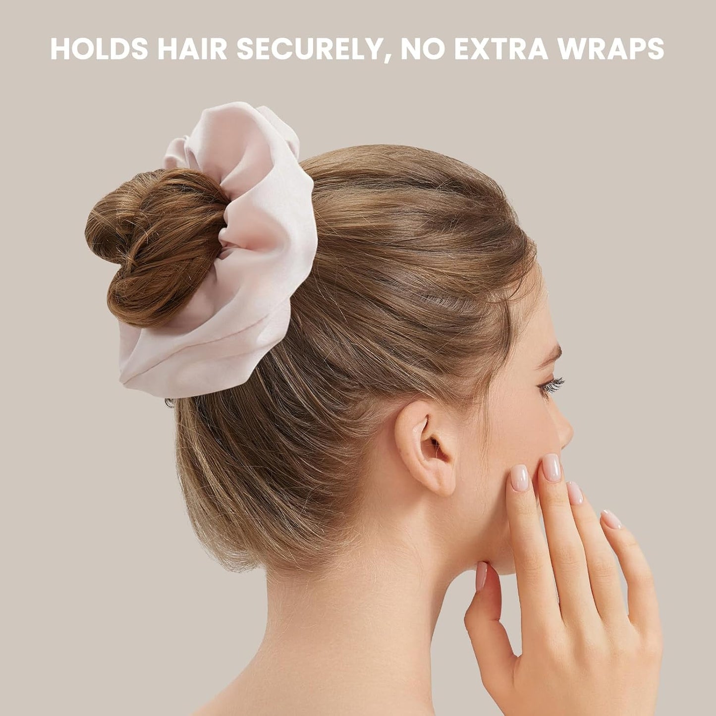 100% Mulberry Silk Scrunchies for Women, Oversized XL Hair Tie for Sleeping, Curly Thick or Thin Hair, No Damage Soft Silk Hair Accessory