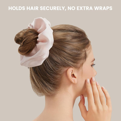100% Mulberry Silk Scrunchies for Women, Oversized XL Hair Tie for Sleeping, Curly Thick or Thin Hair, No Damage Soft Silk Hair Accessory
