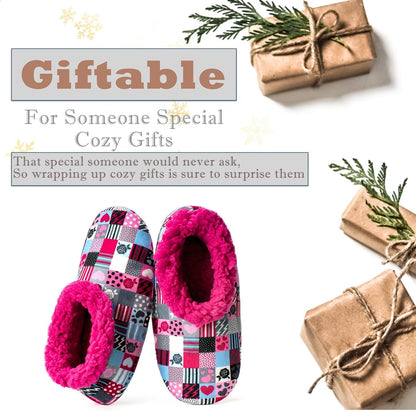 Cozylook Fuzzy Slippers for Women Indoor Soft Sole Slipper Socks with Non Slip Grippers Warm Fluffy