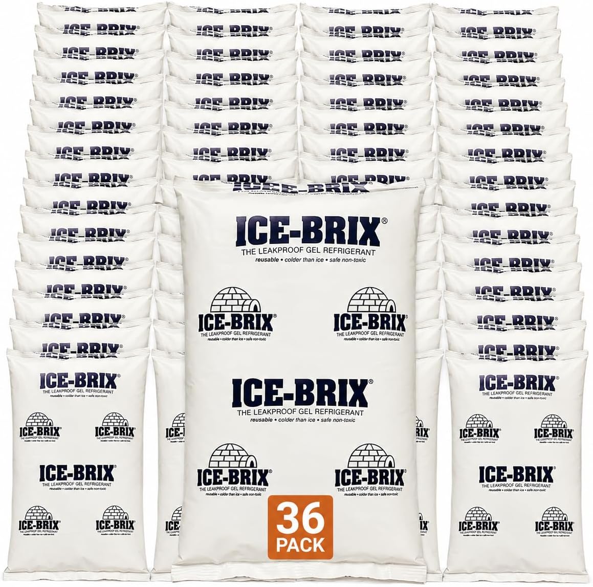 ICE-BRIX Reusable Gel Ice Packs for Shipping, 5 x 2.75 x 0.75 in, 3 oz White (96 Pack) - Compact Cold Packs for GLP-1 Medication Mailers, Lunch Boxes, Small Coolers, Frozen Food & Perishables