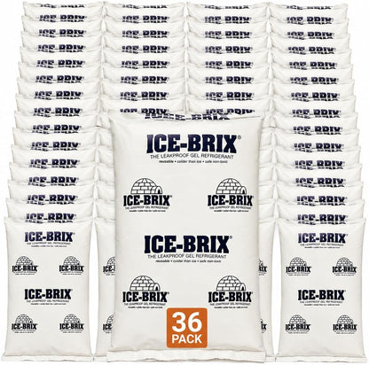 ICE-BRIX Reusable Gel Ice Packs for Shipping, 5 x 2.75 x 0.75 in, 3 oz White (96 Pack) - Compact Cold Packs for GLP-1 Medication Mailers, Lunch Boxes, Small Coolers, Frozen Food & Perishables
