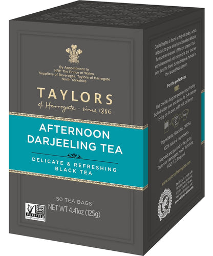 Taylors of Harrogate Afternoon Darjeeling Black Tea, 50ct (Pack of 6)