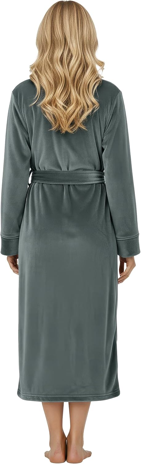 NY Threads Premium Womens Robe, Plush Fleece Long Bath Robe for Women, Fluffy Soft Women's Bathrobe