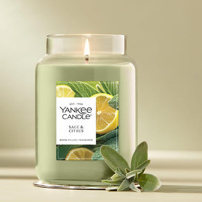 Yankee Candle Sage & Citrus Scented Candle, 22oz Large Jar