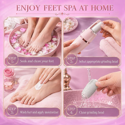 Electric Callus Removers for Feet, Upgraded Electric Foot Callus Remover, Rechargeable Portable Electronic Foot File Pedicure Tools, Feet Care for Dry&Dead Skin for Feet & Hands (Pink)