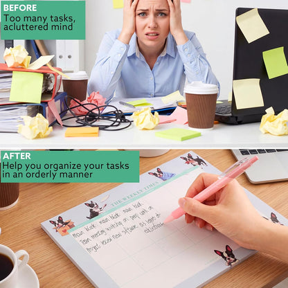60 Sheets Weekly Pad, Tear Off Weekly Planner Notepad with Daily Schedule Weekly to Do List Notepad（7x10” ）