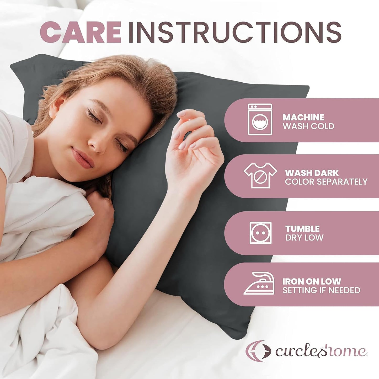 CirclesHome Pillow Protectors 4 Pack Standard Zippered - 100% Cotton Breathable Pillowcases - Protects Pillows from Dirt, Dust and Debri (Standard - Set of 4 - 20x26)
