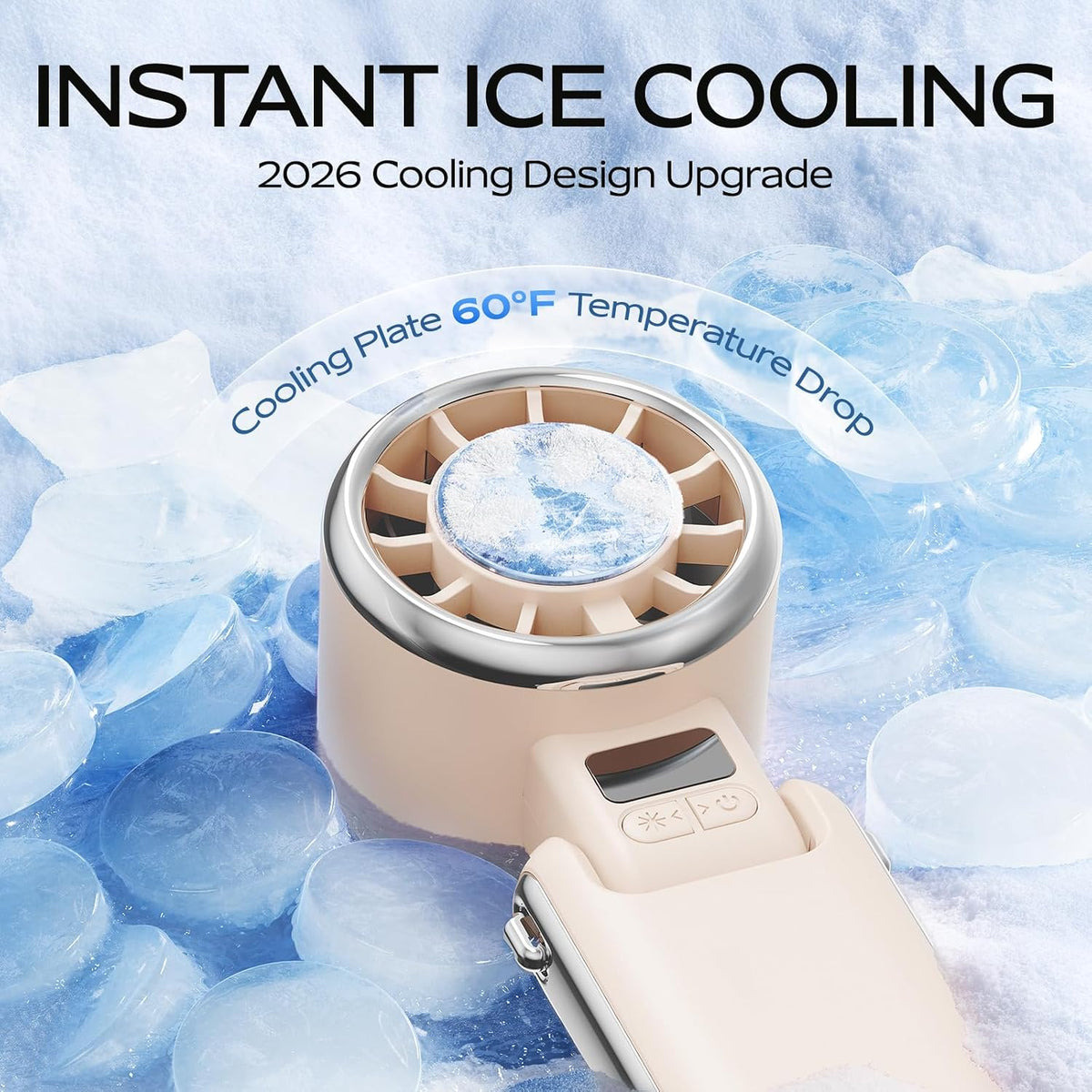 SHEWIND Portable Handheld Fan with Ice Cooling-5 Gear High Speed Turbo Personal Fan Rechargeable,Up to 11 Hrs,Mini Fan Handheld,Europe Travel Essentials Accessories, Beach Vacation, Gifts for Women